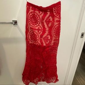 Red embroidery skirt